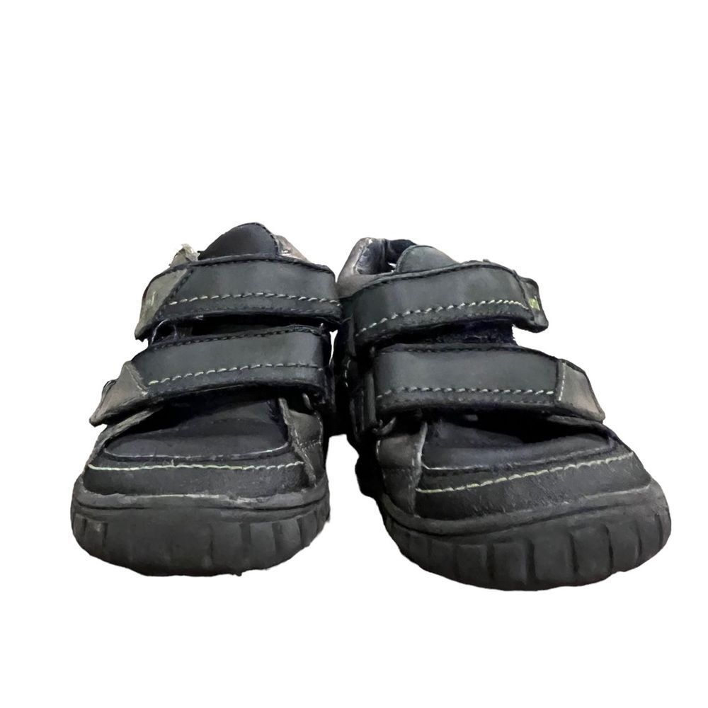 Umi leather hook and loop close boys Braden sneakers dark blue & grey size 8.5 - Picture 2 of 7
